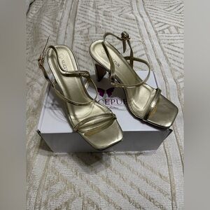 ALICEPUB Women's Strappy Sandals, Chunky Block‎ Heels - Size 6.5
